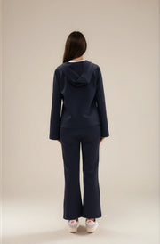 FARIKA Ebabil hooded zip set in Night Black, alternate view