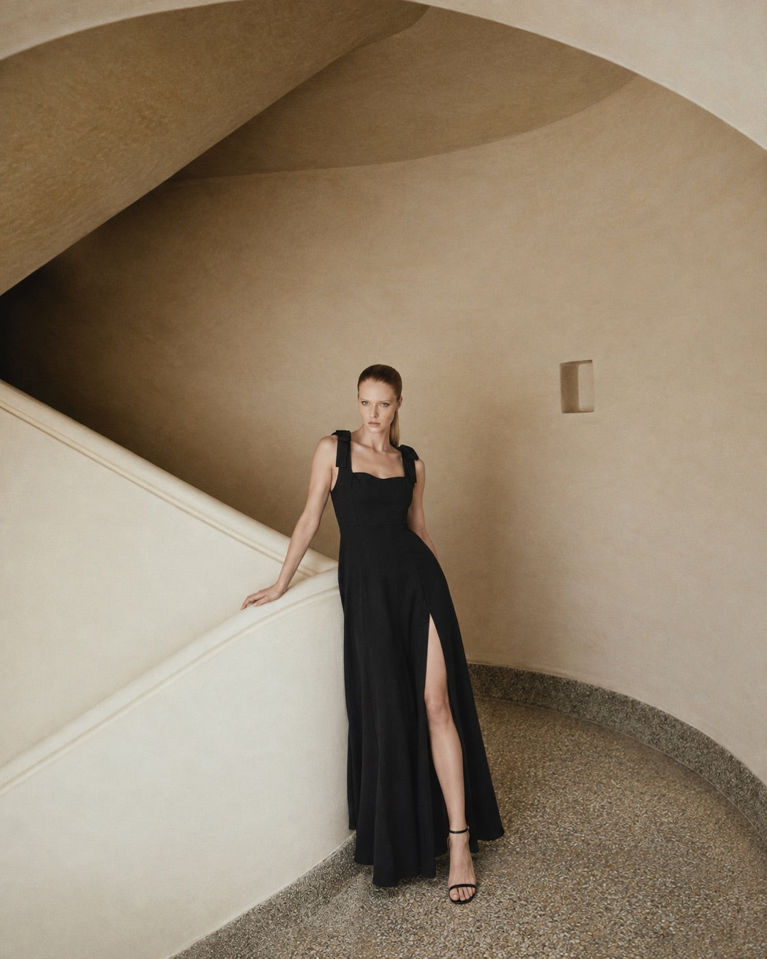 FARIKA Perestu satin maxi dress in Blackwing, alternate view