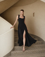 FARIKA Perestu satin maxi dress in Blackwing, second model alternate view