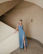 FARIKA Perestu satin maxi dress in Summer Sky, alternate view