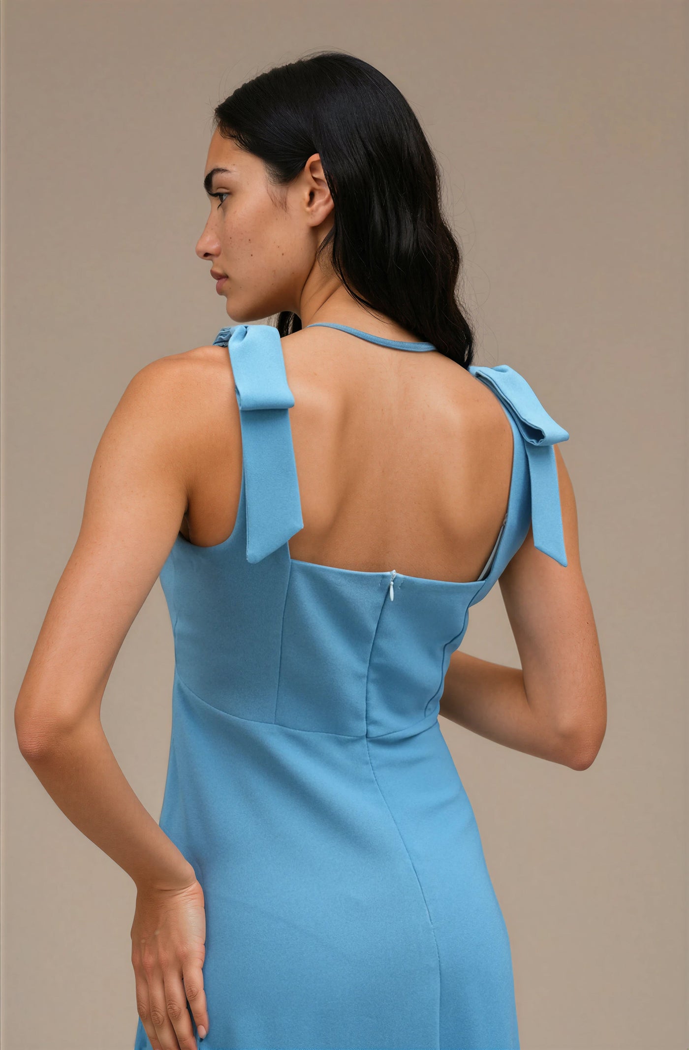 FARIKA Perestu satin maxi dress in Summer Sky, alternate view