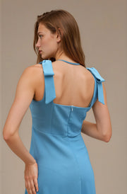 FARIKA Perestu satin maxi dress in Summer Sky, second model alternate view